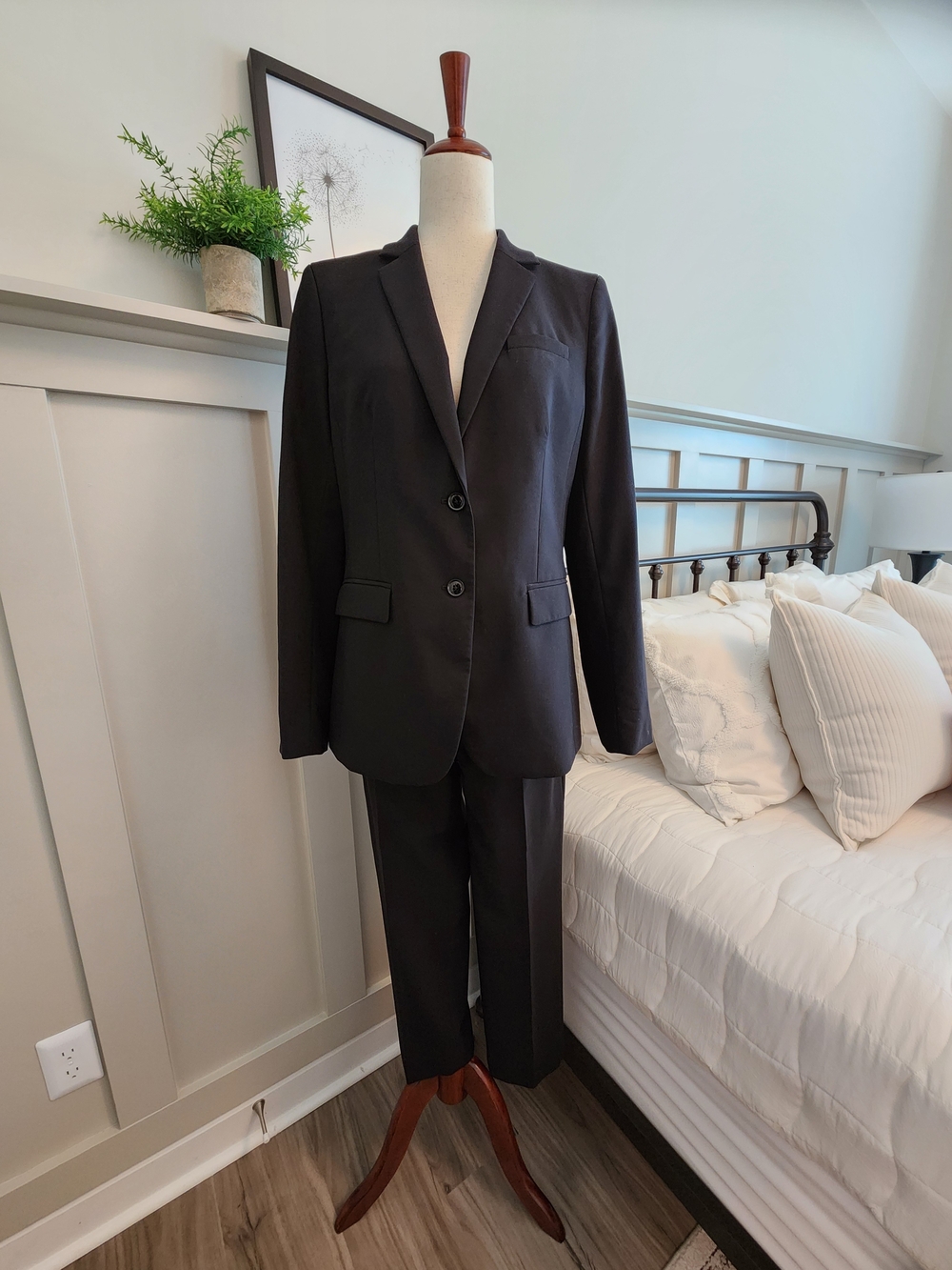 Banana Republic Women's Black Two-Button Suit